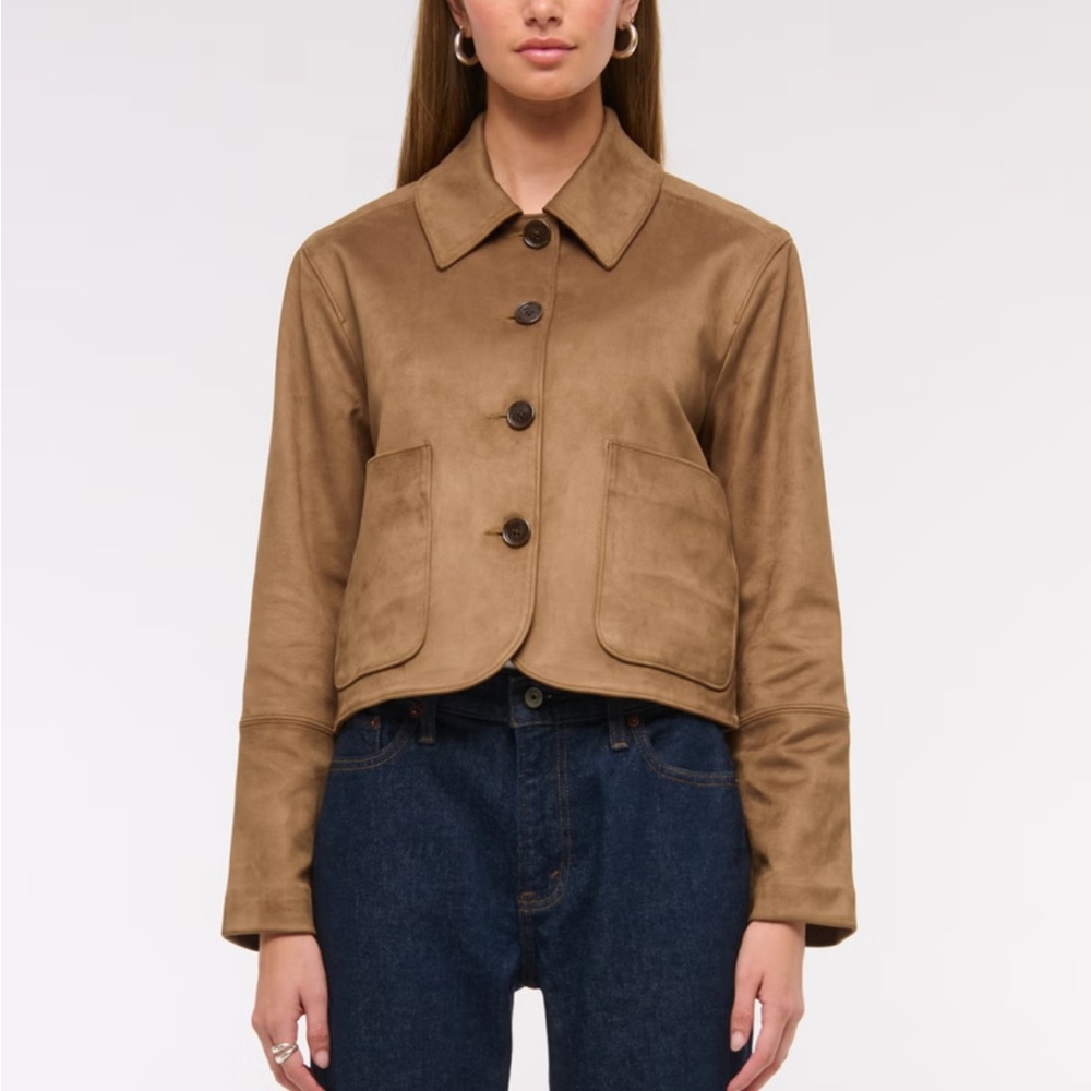 Abercrombie & Fitch Women's vegan Brown Leather Jacket